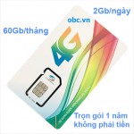 Sim 3G 4G OBC Viettel trọn gói 1 năm 2Gb/ngày không phải nạp thêm tiền