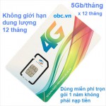 Sim 3G 4G Viettel 5Gb/tháng không giới hạn 12 tháng